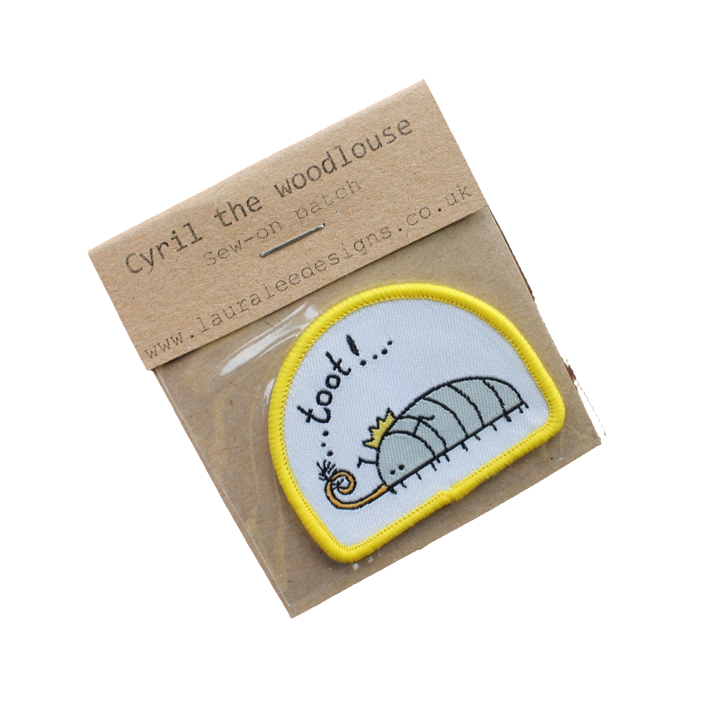 Cute Party Cyril The Woodlouse Sew On Patch Laura Lee Designs