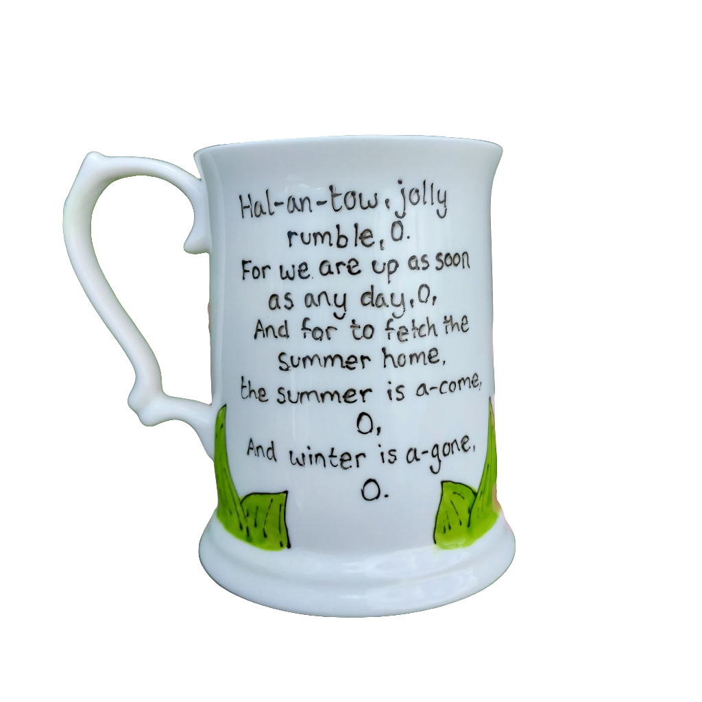 Hal an Tow 1 Pint Tankard - Helston Flora Day - Hand Painted