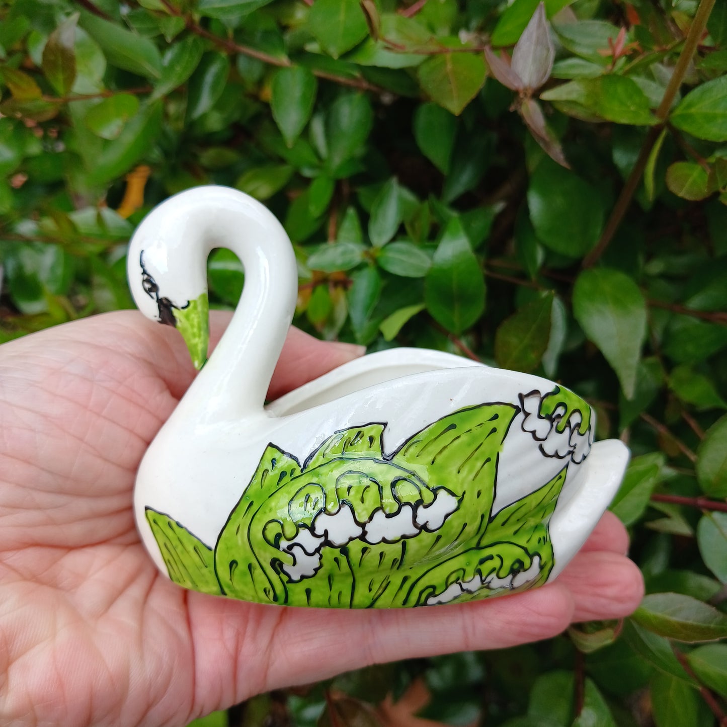 Lily of the Valley Swan - The Vintage Pimp - China Planter - Small