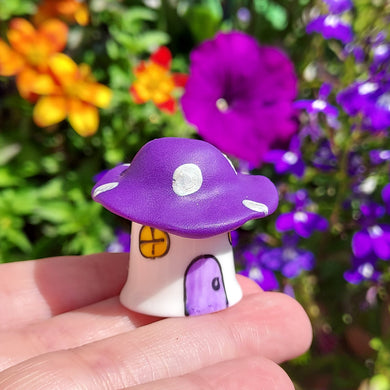 Miniature Toadstool - Mushroom - Purple - Handmade