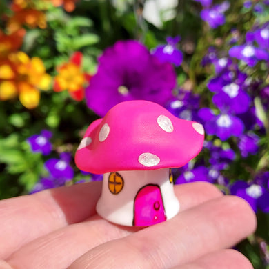 Miniature Pink Toadstool - Mushroom - Pink - Handmade