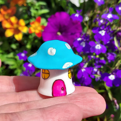 Miniature Toadstool - Turquoise - Mushroom - Handmade
