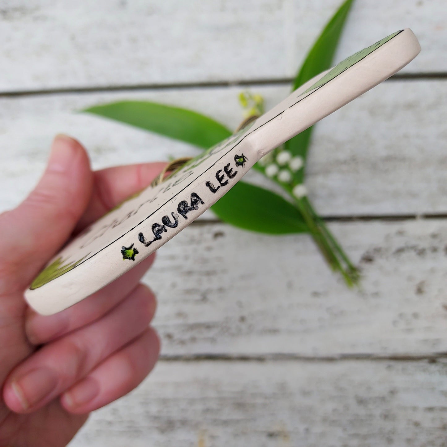 Personalised Bird - Lily Of The Valley - Ceramic - Hand Painted - Hanging Decoration