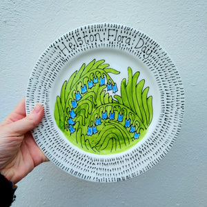 Bluebell display plate Helston Flora Day by Laura Lee Designs 