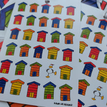 Load image into Gallery viewer, Beach Huts - Gift Wrap Pack - 3 Sheets &amp; 4 Tags - Luxury Gift Wrap - Plastic Free - New Home