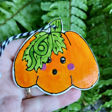Load image into Gallery viewer, Hanging pumpkin ornament Laura Lee Designs