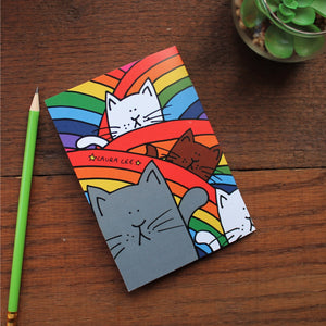 Rainbow cats note book by Laura Lee Designs Cornwall