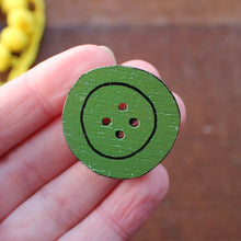 Load image into Gallery viewer, Green button brooch by Laura Lee Designs in Cornwall