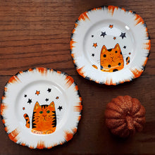 Load image into Gallery viewer, Pumpkin and squash the witches cats plates by Laura Lee Designs 