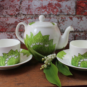 Tea set Lily of the valley by Laura lee Designs Cornwall