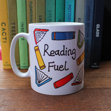 Load image into Gallery viewer, Colourful readers mug Reading fuel mug by Laura Lee Designs Cornwall