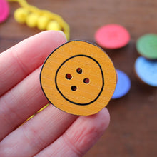 Load image into Gallery viewer, Yellow button brooch by Laura Lee Designs in Cornwall