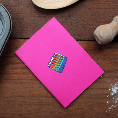 Rainbow Cake Notebook - 36 Plain Pages - Pocket Size - 100% Recycled - Eco