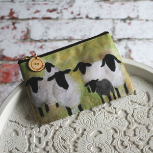 Bright green Suffolk sheep purse Laura Lee Designs Cornwall