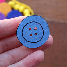 Load image into Gallery viewer, Forget me not blue button brooch by Laura Lee Designs in Cornwall