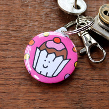 Load image into Gallery viewer, Cute cupcake keyring by Laura Lee Designs