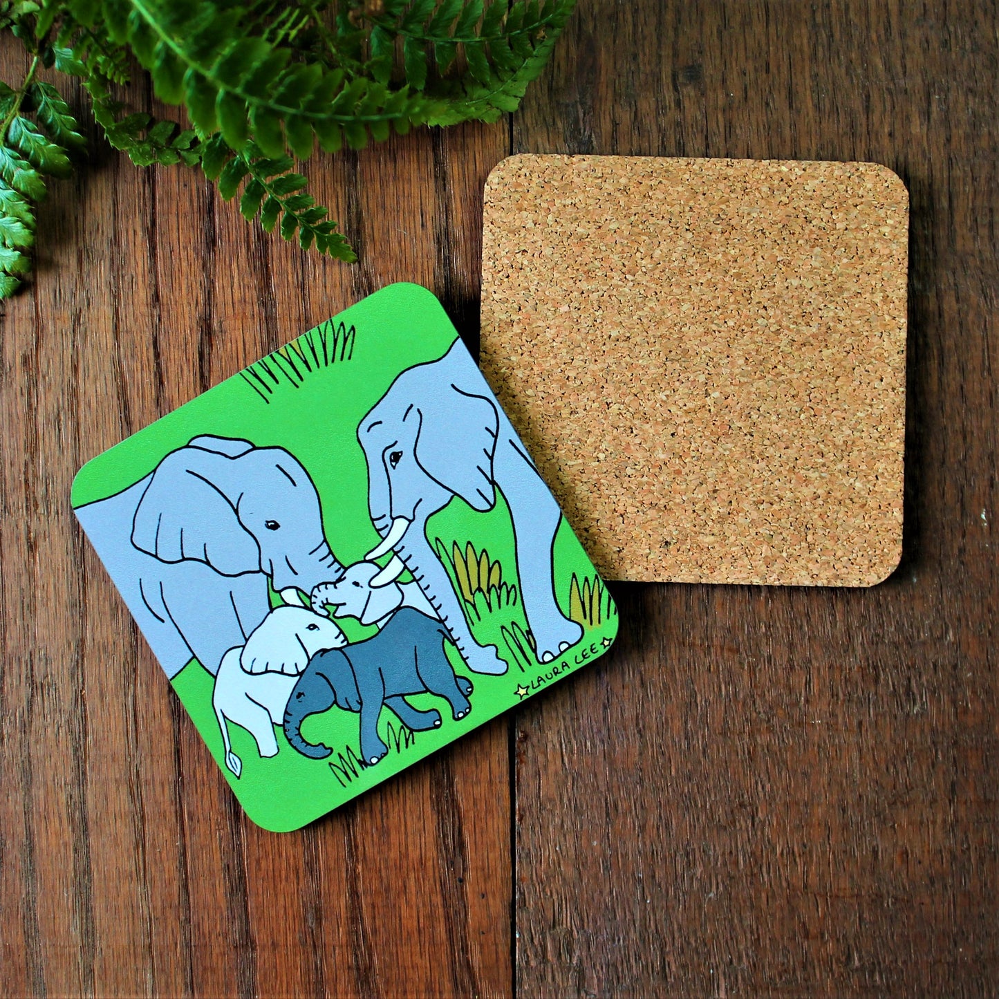 Laura Lee Designs Elephant Safari Animal Home Coaster