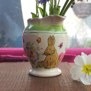 Cute vintage bunny jug upcycled eco gift by Laura Lee Designs in Cornwall