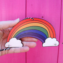 Load image into Gallery viewer, Hanging wooden rainbow by Laura Lee Designs Cornwall