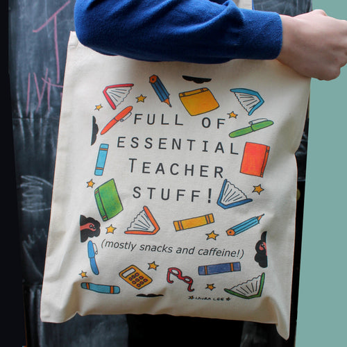 Teachers tote bag end of term gift by Laura Lee Designs in Cornwall