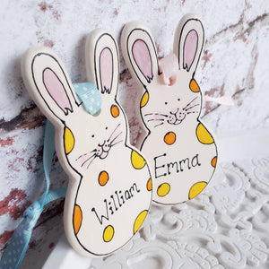 White rabbit ornament by Laura Lee Designs 