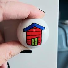 Load image into Gallery viewer, Red beach hut drawer knob Laura Lee Designs