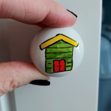 Load image into Gallery viewer, Green beach hut drawer knob Laura Lee Designs