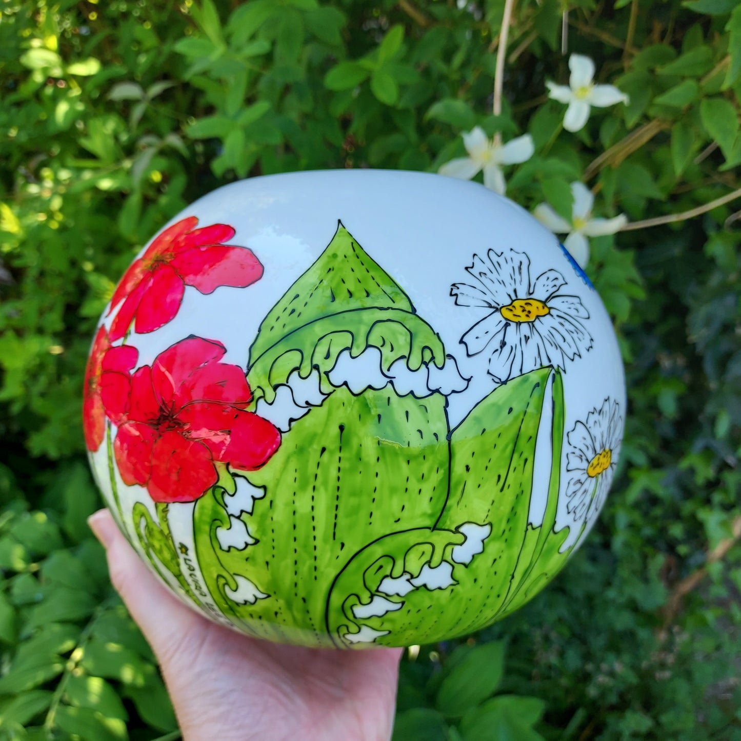 Floral globe vase Laura Lee Designs