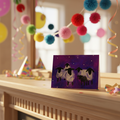 Galaxy Sheep Greetings Card - Greetings Card - Blank Inside - 100% Recycled - Plastic Free