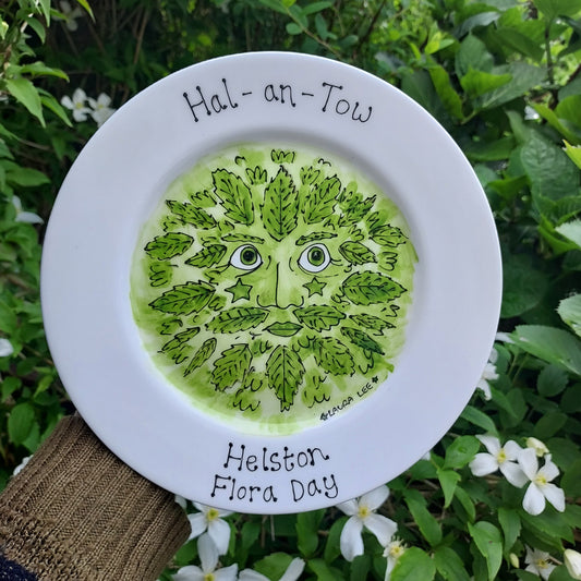 Green Man Helston Flora Day Plate by Laura Lee Designs