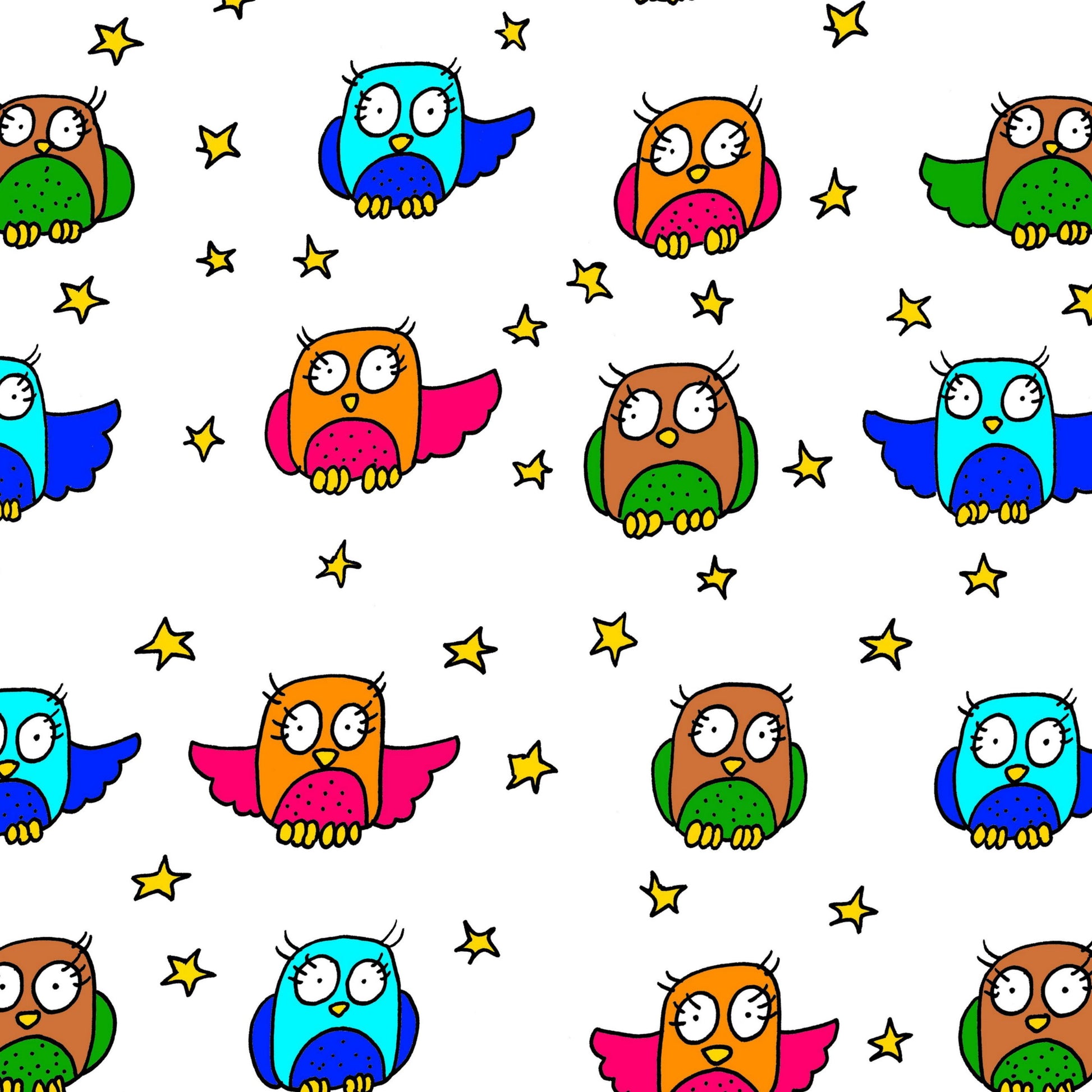 Owl gift wrap and tag Laura Lee Designs