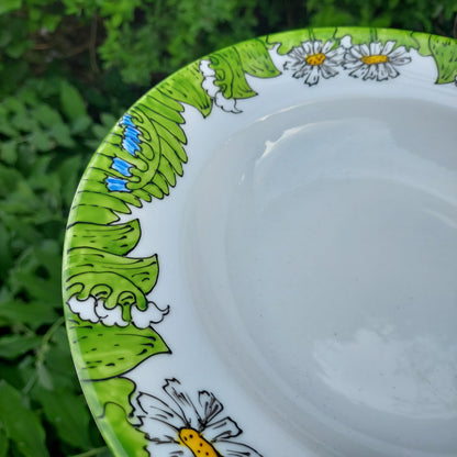 Rim of Floral bowl hand painted Laura Lee