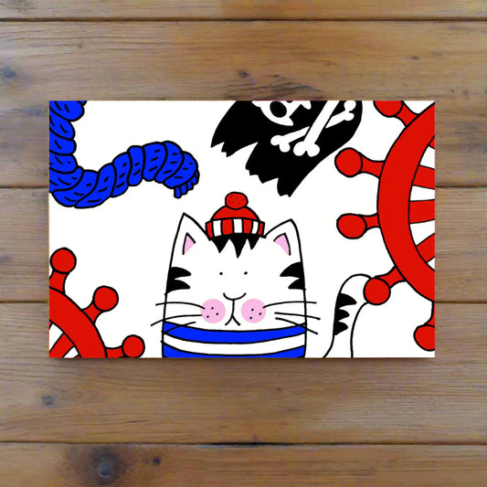 The ships cat greetings card by Laura Lee Designs