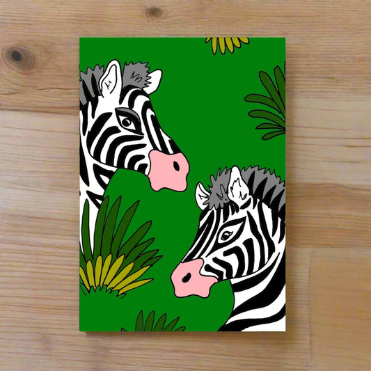 Zebra art card greetings card Laura Lee Designs