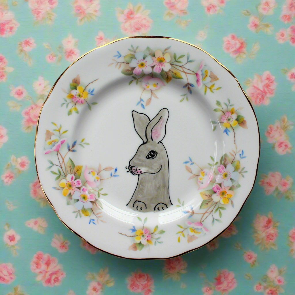 Rex rabbit vintage pimp plate by Laura Lee Designs