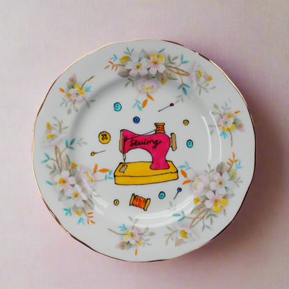 Pink sewing machine plate