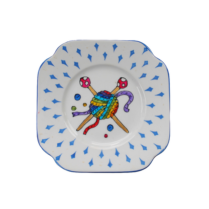 Rainbow yarn plate Vintage Pimp by Laura Lee Designs