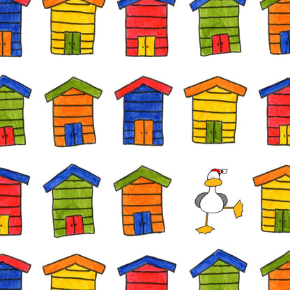 Laura Lee Designs Beach Hut Design Gift Wrap Wrapping Paper