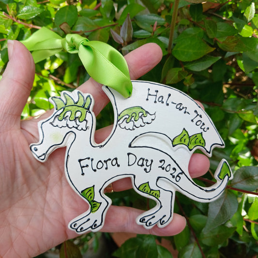 2026 Flora Day Hal-an-Tow Dragon - Lily Of The Valley - Ceramic - Hand painted