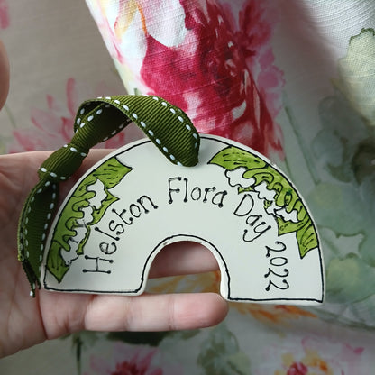 Helston Flora Day 2022 Arch - Lily Of The Valley - Ceramic - Hand Painted - Hanging Decoration
