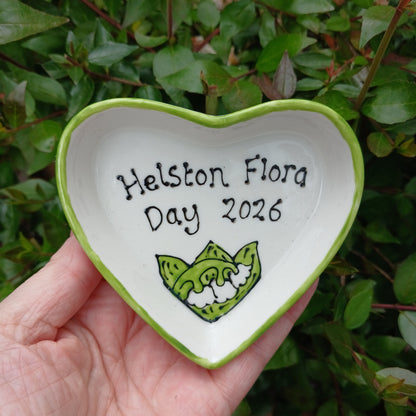 Helston Flora Day 2026 Heart Trinket Dish - Lily Of The Valley - Hand Painted - Ceramic