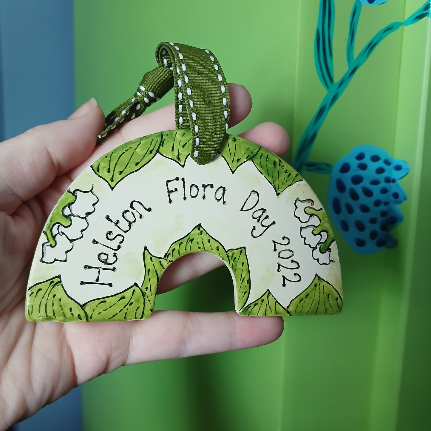 Helston Flora Day 2022 Arch - Lily Of The Valley - Ceramic - Hand Painted - Hanging Decoration