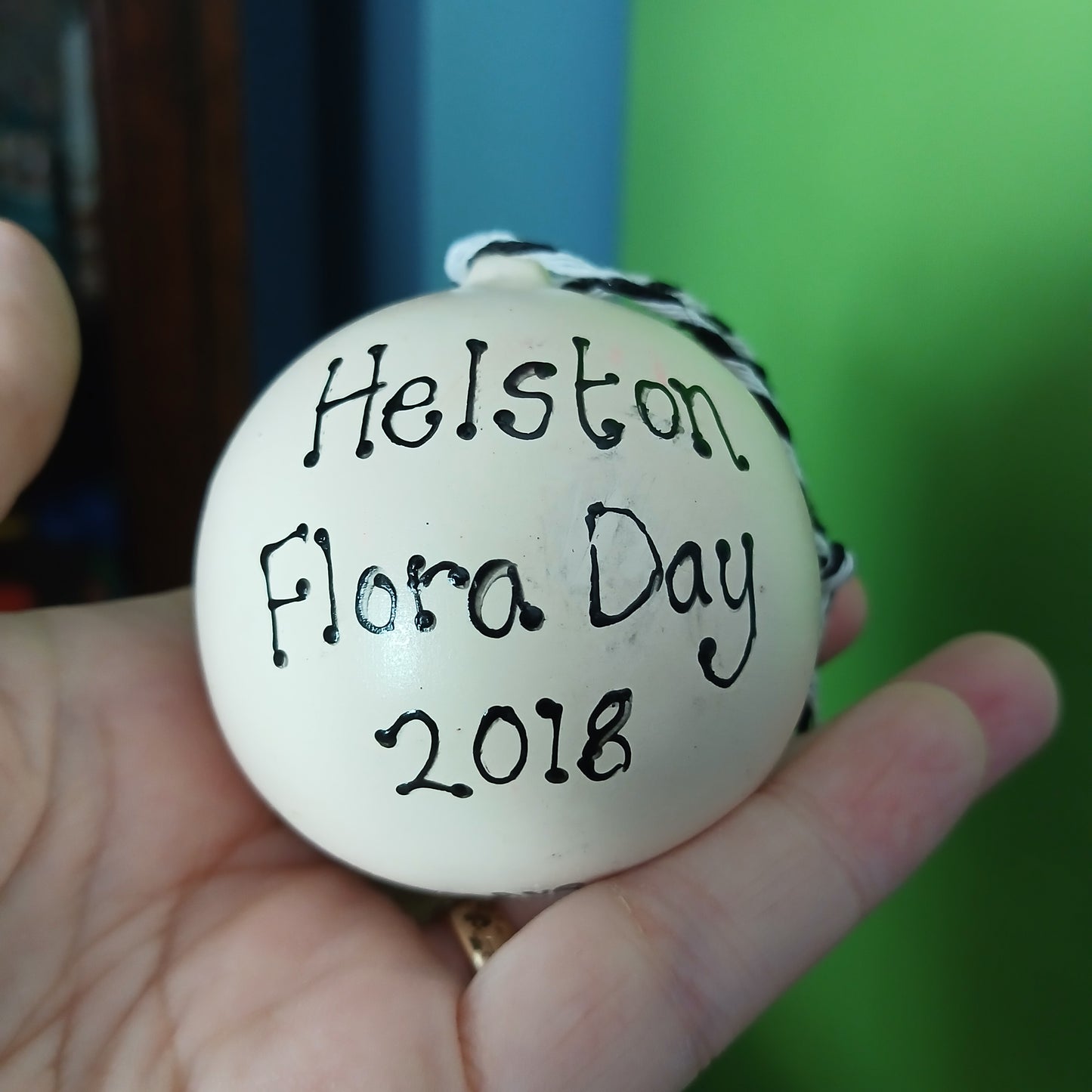 2nds Helston Flora Day 2018 Bauble - Lily Of The Valley - Hand Painted - Ceramic