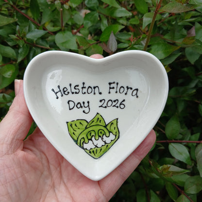 Helston Flora Day 2026 Heart Trinket Dish - Lily Of The Valley - Hand Painted - Ceramic