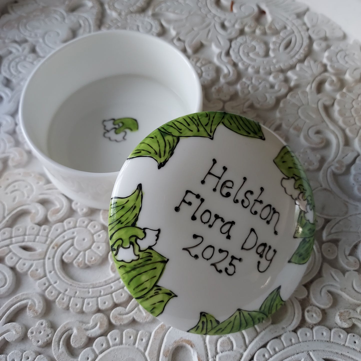 Trinket Box - Lily Of The Valley - Helston Flora Day 2025 - Hand Painted - Fine China