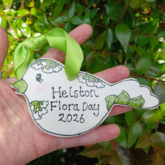 Helston Flora Day 2026 Bird - Lily Of The Valley - Ceramic - Hand Painted - Hanging Decoration