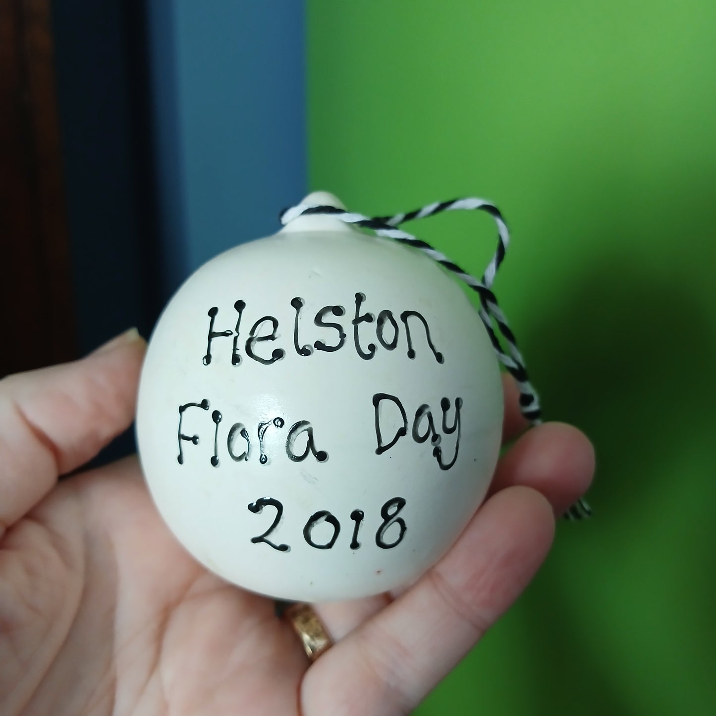 2nds Helston Flora Day 2018 Bauble - Lily Of The Valley - Hand Painted - Ceramic
