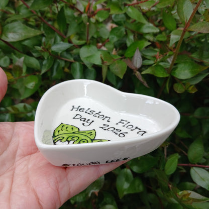 Helston Flora Day 2026 Heart Trinket Dish - Lily Of The Valley - Hand Painted - Ceramic
