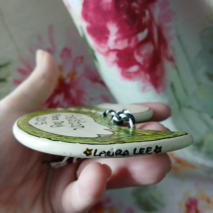 2nds Helston Flora Day 2015 Bird - Lily Of The Valley - Ceramic - Hand Painted - Hanging Decoration