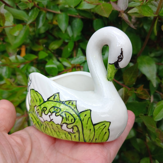 Lily of the Valley Swan - The Vintage Pimp - China Planter - Small